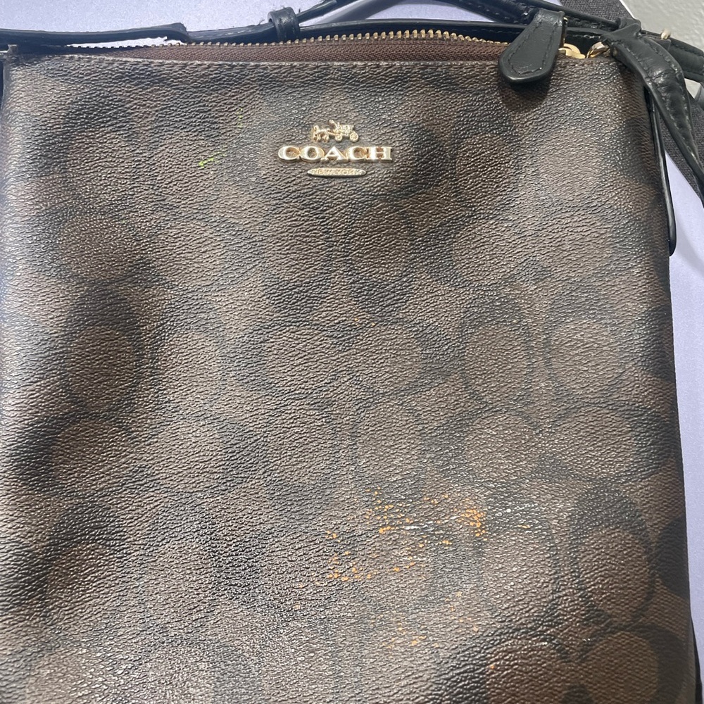 Coach Dark Brown Signature Shoulder Bag